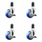 Service Caster 3 Inch 316SS Blue Poly Swivel 1-5/8 Inch Expanding Stem Caster Set Brake SCC SCC-SS316EX20S314-PPUBBLUE-TLB-158-4 - alternate 2
